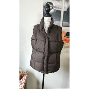 Lands' End Goose Down Puffer Vest Brown Women's SM Skiing